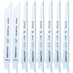 8PCS Reciprocating Saw Blades for Wood Pruning, Including Premium 6Pcs Woodcutting & 2Pcs Carbide Metal Blade with Storage Case (6in 6TPI + 6in18TPI) by RNSXYAT