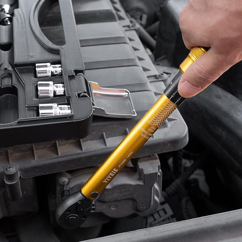 1/4 Inch Drive Bike Torque Wrench, 1-25 Nm (10-222.5 in.lb), 27 PCS Click Bicycle Torque Wrench with Bit Sockets, 0.1 Nm Micro, 72-Tooth Ratchet, 3/8 Adapter, for MTB, E-Bike, Motorcycle