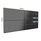4x2ft Metal Pegboard Kit for Tools Storage, Black Pegboard Wall Organizer with Hooks and Pegboard Bins