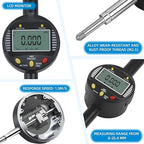 Precision Digital Dial Gauge,Dlectrical Digital Indicator Accuracy of 0.001mm/0.00005 "Metric and Imperial Measure Tool Electronic Dial Gauge with A Range of 25.4mm,for 3D Printing,CNC Machine