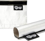 Heat Shroud Sleeve Aluminized 2 Pcs for Ultimate Heat Protection Hose Wire Shield 1-1/2''I.D. x 10FT, with 20 Pcs 7.8Inch Stainless Steel Cable Metal Zip Ties