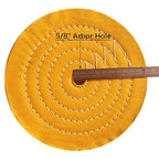 SCOTTCHEN Buffing Polishing Wheel Yellow 8 inch (50 Ply) for Bench Grinder 5/8" Arbor Hole - 1pcs