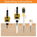 Hex Shank Countersink Drill Bit Set 3Pc #10#12#14 Woodworking Countersink Drill Bits with Adjustable Bit Depth Stop, HSS M2 Drill Bits in Size 1/8" 9/64" 5/32", 3/8" 82˚, with Storage Case