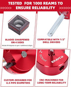 Erayco 1-1/4" PVC Pipe Reamer, Plastic Pipe Fitting Reamer Tool, Fit into Standard 1/2" Drills, PVC Fitting Saver for SCH40 PVC CPVC ABS Pipe (1-1/4 Inch)