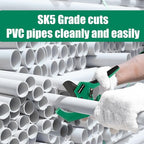 Ratcheting PVC Pipe Cutter- for up to 3-inch OD(Sch 40/80 Pipe) | SKD5 Steel Blade | Professional Plumbing Tool for DIY, Gardening，Plumber(Dark Green,75MM)