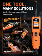 KZYEE KM10 Power Circuit Probe Kit, 12V 24V Automotive Circuit Tester, Digital Multimeter, Short Finder, AC/DC Voltage Tester, Diode & Resistance, Current Probe Component Activation, 20FT+20FT Cable