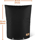Backflow Preventer Insulation Cover - Water Pipe Insulation Sprinkler Cover for Outside - Insulated Backflow Cover Pouch for Irrigation Back Flow Valve in Winter or Sun Exposure (20"W x 26"H, BLACK)