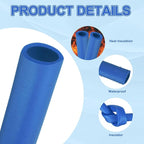 uxcell Pipe Insulation Tube Foam, 1-1/8" ID x 3/16" Thick x 1.64ft Foam Pipe Cover Non-Slip Hollow Tubing Guitar Air Conditioner Stand Fitness Equipment Handles, Blue