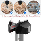 ASNOMY 2-9/16" Inch Carbide Forstner Drill Bit, Carbide Tipped Forstner Bit for Hard Wood, Wood Drilling Hole Saw Set Woodworking Hinge Cutter Tool Kits for Wood Plastic Plywood