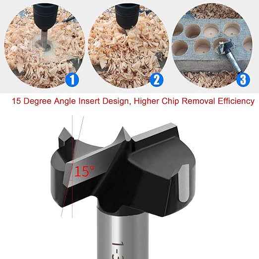 ASNOMY 4 Inch Forstner Drill Bit, Carbide Tipped Forstner Bit for Hard Wood, Wood Drilling Hole Saw Set Woodworking Hinge Cutter Tool Kits for Plastic Plywood