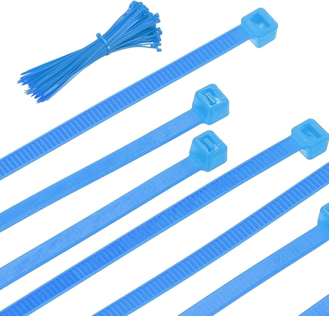 PATIKIL Cable Zip Ties 10 Inch, 100 Pcs Self-Locking Nylon Wire Tie Wraps Heavy Duty Cord Management with 50 lbs Tensile Strength for Indoor and Outdoor, Blue (0.2"W)