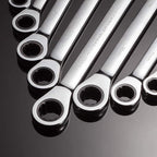 Ratchet Spanner Set Combination Wrench 12 Piece Metric Sizes from 8mm to 19mm with Roll Bag, Perfect for Home, Bike, Car Repairs