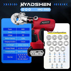 Electric Hydraulic Cable Lug Crimper Pliers Rechargeable Crimping Tool 6 Ton Electrical Terminal Cable Wire Fiber Crimper Kit,Industrial portable electric hydraulic Cable Lug crimper with 11 Dies