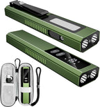 5-in-1 Rechargeable EDC Flat Flashlight, High Lumens Pocket Torch with White LED, UV, Magnetic Base & Clip, Compact Flat Flashlight for Camping, Emergency, Work with Bag (Green)