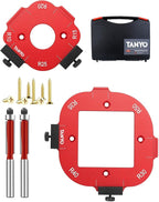 TANYO Router Corner Radius Template, Plastic Box Router Jig with 8 Radius, Aluminum Alloy Router Templates for Woodworking R10/R15/R20/R25/ R30/R35/R40/R50