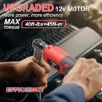 Cordless Electric Ratchet Wrench Set, 40FT-LBS (45N.m) 3/8" Electric Ratchet, 12V Cordless Ratchet Wrench, 2 x 2.0Ah Batteries Impact for Car Home, Red