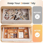 A-LUGEI【𝟰𝟲𝗣𝗖𝗦 & 5 Size】Tool Box Organizer Tray Divider Set,【Orange】Desk Drawer Organizer, Garage Organization and Storage Toolbox Accessories Rolling Tool Chest Cart Cabinet WorkBench Small Part