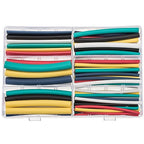 90 PCS Diameter 1/2 to 3/32 Inch 3:1 Colorful Heat Shrink Tubing Kit Dual-Wall Adhesive Lined Tube Assortment Kit Red Yellow Green Blue Black White
