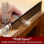 SUIZAN Dozuki Dovetail Saw 9.5" Crosscut - Professional Japanese Pullsaw Handsaw Woodworking Tools
