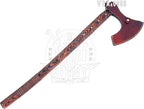 SHINY CRAFTS-Axes Handmade Viking Axe Hatchet Norse Axe- 40" Long Two-Handed Berserker Axe Forged Axe - Bearded Axe - with Sheath (VBA-08)