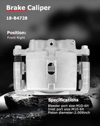 cciyu 18-B4728 Front Right Disc Brake Caliper Assembly w/Bracket For Cadillac 2002-2006,For Chevy 1999-2013,For GMC 1999-2013,For Hummer 2003-2009