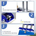 Three-Station Edge Roller for Bending Metal Roofing Materials at 0-90 ° Angle,Sheet Metal Edge Roller Bender Fit for 29 to 22-Gauge Steel,Making 5/8" to 4" (16 to 102 mm) Bends.
