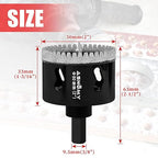 2 Inch Diamond Hole Saw with Pilot Drill Bit, 2" Serrated Brazing Tile Hole Saw Diamond Core Drill Bits with Guiding Bit for Ceramic Porcelain Tile Glass Stone Granite Marble