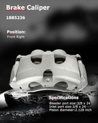 cciyu Front Right Brake Caliper Assembly w/Bracket 18B5236 2010-2021 For Ford For Expedition,2010-2011 For Ford For F-150,2010-2011 For Lincoln For Mark LT,2010-2021 For Lincoln For Navigator
