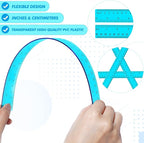Zonon 2 Pack 12'' Plastic Ruler and 6'' Plastic Protractor Set Clear Ruler Protractor Set Math Geometry Supplies for School Classroom Home Office Drawing(Blue)