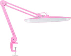 Neatfi XL 2,200 Lumens LED Desk Lamp with Clamp, 24 Watt Bright Architect Task Lamp, 20 Inches Dimmable Computer Light, Adjustable Desk Light for Home, Office, Crafts, Nails & Hobbies (Non-CCT, Pink)