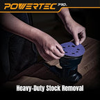 POWERTEC PRO 50PK, 5 Inch Sanding Discs Hook and Loop, 60 Grit, Zirconia Orbital Sander Sandpaper for 5 & 8 Hole Random Orbital Sanders - Automotive, Paint, Metal, Woodworking (45306Z-50)