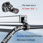 2PCS 360°Adjustable ATV Whip Light Mount, Heavy Duty CNC Light Bar Mounting Bracket for Motorcycle Golf Cart Universal 0.875''/1''/1.125''/1.26” Roll Cage