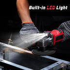 Angle Grinder Cordless 21V: Battery Grinder with 2x 4000mAh, Brushless Motor, Adjustable 3-speed with LED for Cutting Grinding