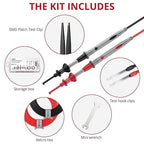 BINTA 25-Piece Silicone Multimeter Leads Kit CAT Ⅲ 1000V 20A with Replaceable Test Probes 4PCS Large/Medium Alligator Clips Tweezer, Professional Leads Kit for Industrial Car Home Electrical Testing