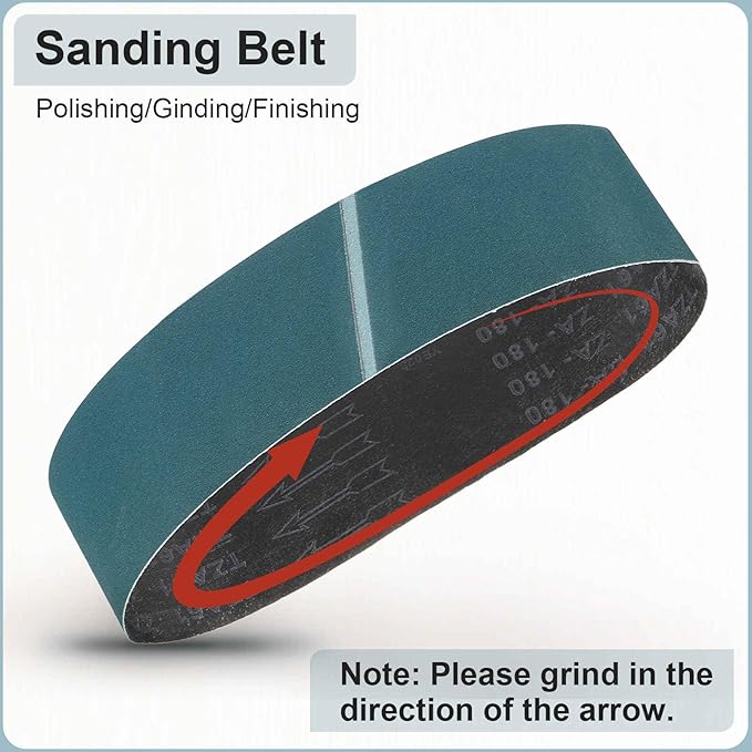 HARFINGTON 2 x 72 Inch Sanding Belts, 6 Pcs 24 Grit Zirconia Abrasive Belt Sander File Belt for Woodworking, Metal Polishing, Knife Sharpener