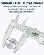 12-Inch Digital Caliper with 4-Inch Jaw Depth, Precision Measuring Tool, Full Metal Frame, Large LCD Screen, Resolution 0.0005"/0.01mm, Ideal for Professionals & Hobbyists