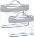 BAGSMART TSA Approved Toiletry Bag, 2 Pack Clear Makeup Cosmetic Bag Organizer, Quart Size Travel Bag for Toiletries, Carry-on Travel Accessories Essentials, Gray-2pcs