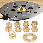 Template Guides, 11Pcs Brass Router Template Guides Bushing Set with Lock Nuts and Adapter Universal Fit Standard Router Bases or Router Insert Plates
