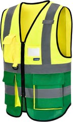 A-SAFETY yellow green construction vest