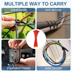 PATIKIL Cable Zip Ties 10 Inch, 100 Pcs Self-Locking Nylon Wire Tie Wraps Heavy Duty Cord Management with 50 lbs Tensile Strength for Indoor and Outdoor, Red (0.2" W)