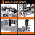 HARDELL Digital Caliper 6 Inch with Large LCD Screen, Calipers Measuring Tool with Auto-Off Feature, Inch/Millimeter Conversion, Electronic Vernier Caliper Micrometer for Jewelers/Woodworkers/DIY