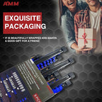 AMM 9-Piece Socket Organizer, 1/2 inch, 3/8 inch and 1/4 inch Drive ABS Tools-Blue Socket Holder,Heavy Duty Socket Racks, Premium Quality Socket Clip Rail Holder,The best tool trays in the garage