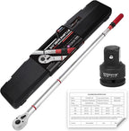 3/4 Inch Torque Wrench, 48 Tooth Torque Wrench 3/4 Drive 160-840FT.LB/217-1139N.M with a Solid Storage Case