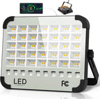 200W LED Solar Work Light 20000LM Magnetic Portable Light, 20000mAh Rechargeable with 5 Modes, IP66 Waterproof for Outdoor Camping, Car Repair, Building, Workshop, Garage, Emergency