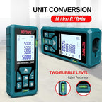 Distance Measuring Laser 165ft KEYTAPE Multifunction Measure Laser Ruler, Upgraded M/in/FT/FT+in Unit Switching Backlit LCD and Pythagorean Mode, DT50 Portable Handle Laser Distance Measurement Tool