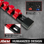 AMM 18-Piece Socket Organizer, 1/2 inch, 3/8 inch and 1/4 inch Drive ABS Tools-Socket Holder,Heavy Duty Socket Racks, Premium Quality Socket Clip Rail Holder,The best tool trays in the garage