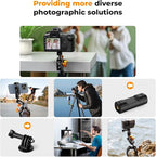 K&F Concept Camera Mount Clamp, Super Crab Clamp with 1/4" Thread Holes, 60mm Max Opening, Payload 11 Lbs/5kg, for Round Pipe Flat Surface, Monitors, LED Lights, and Other Photographic Accessories