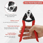 4Pcs Bolt Cutter Pliers Set, 8" Cable Cutter, 8" Bolt Cutter, 8" Wire Rope Cutter, 8" End Cutting Pliers with Toolbox, Cr-V Blade for Cutting Locks, Barbed Wire, Steel Wire, Chains, Rivets