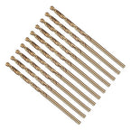 Drill Bit, #33 Cutting Diameter, 4341 HSS Gold Finish 118° Cutting Angle Number Jobber Bits - (Applications: for Drilling Soft Metal Plastic Wood), 10-Pieces