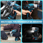 Cordless Impact Wrench Kit, 737Ft-lbs(1000N.m) Brushless Electric Impact Gun, Power Impact Wrenches with 5-Mode Speed,Torque Wrench 1/2 Drive for Car/Truck RV/Mower(No Battery)